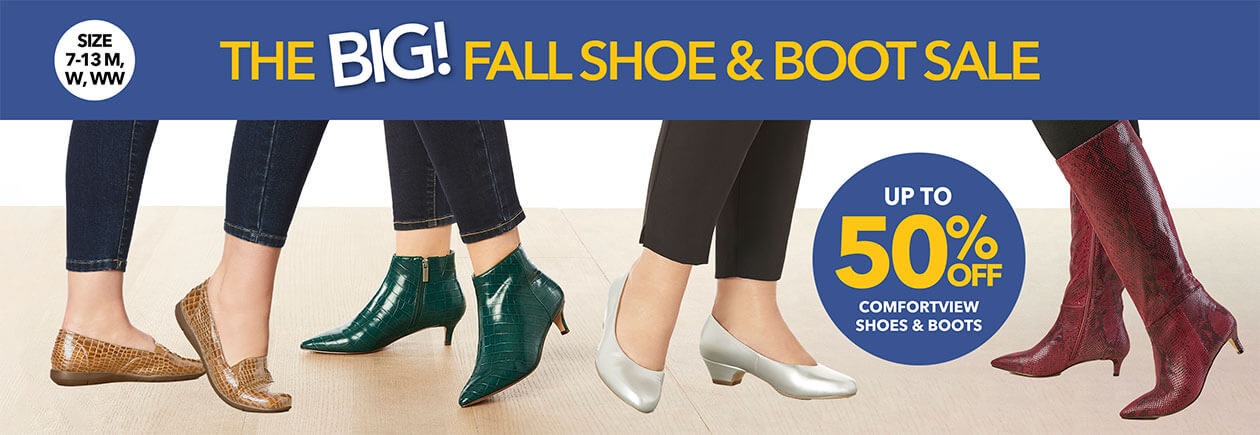 The big fall shoe & boot sale up to 50% off comfortview shoes & boots  - SHOP NOW